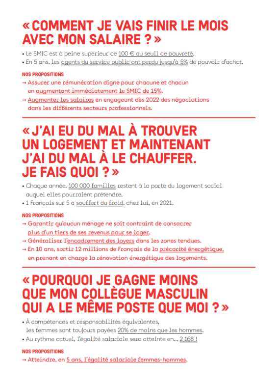 Tract : Et si on parlait des vrais sujets ? Comment vais je finir le mois avec mon salaire ?