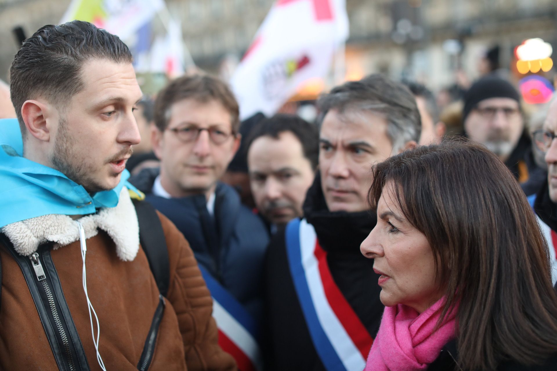 Anne Hidalgo au rassemblement à République à Paris pour l'Ukraine